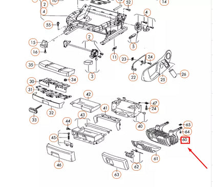NEW AUDI A4 B7 FRONT RIGHT UNDER SEAT STOWAGE COMPARTMENT 8J08826224PK