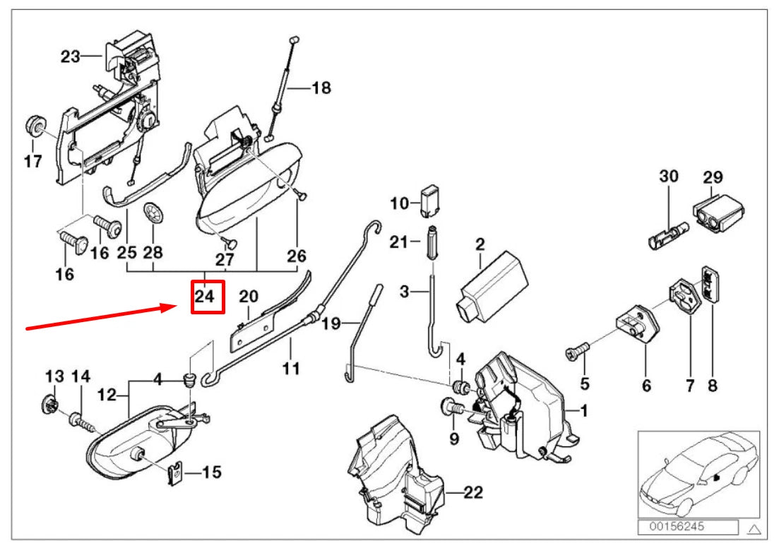 NEW BMW 5 E39 FRONT RIGHT INTERIOR OPENING HANDLE 8245464 51218245464 ORIGINAL