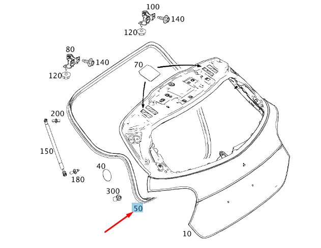 NEW MERCEDES-BENZ A W176 REAR END DOOR SEAL A1767400178 ORIGINAL