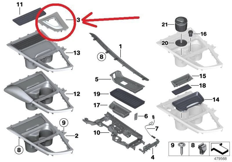 NEW BMW 3 F30 GEAR SHIFT SELECTOR TRIM LHD 9234131 51169234131 ORIGINAL