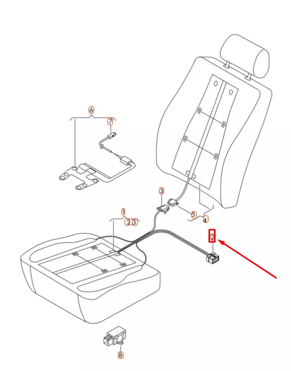NEW AUDI A1 MK1 FRONT SEAT HEATER 6-PIN FLAT CONNECTOR HOUSING 4F0937731