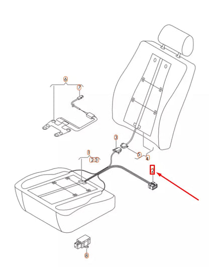 NEW AUDI A1 MK1 FRONT SEAT HEATER 6-PIN FLAT CONNECTOR HOUSING 4F0937731