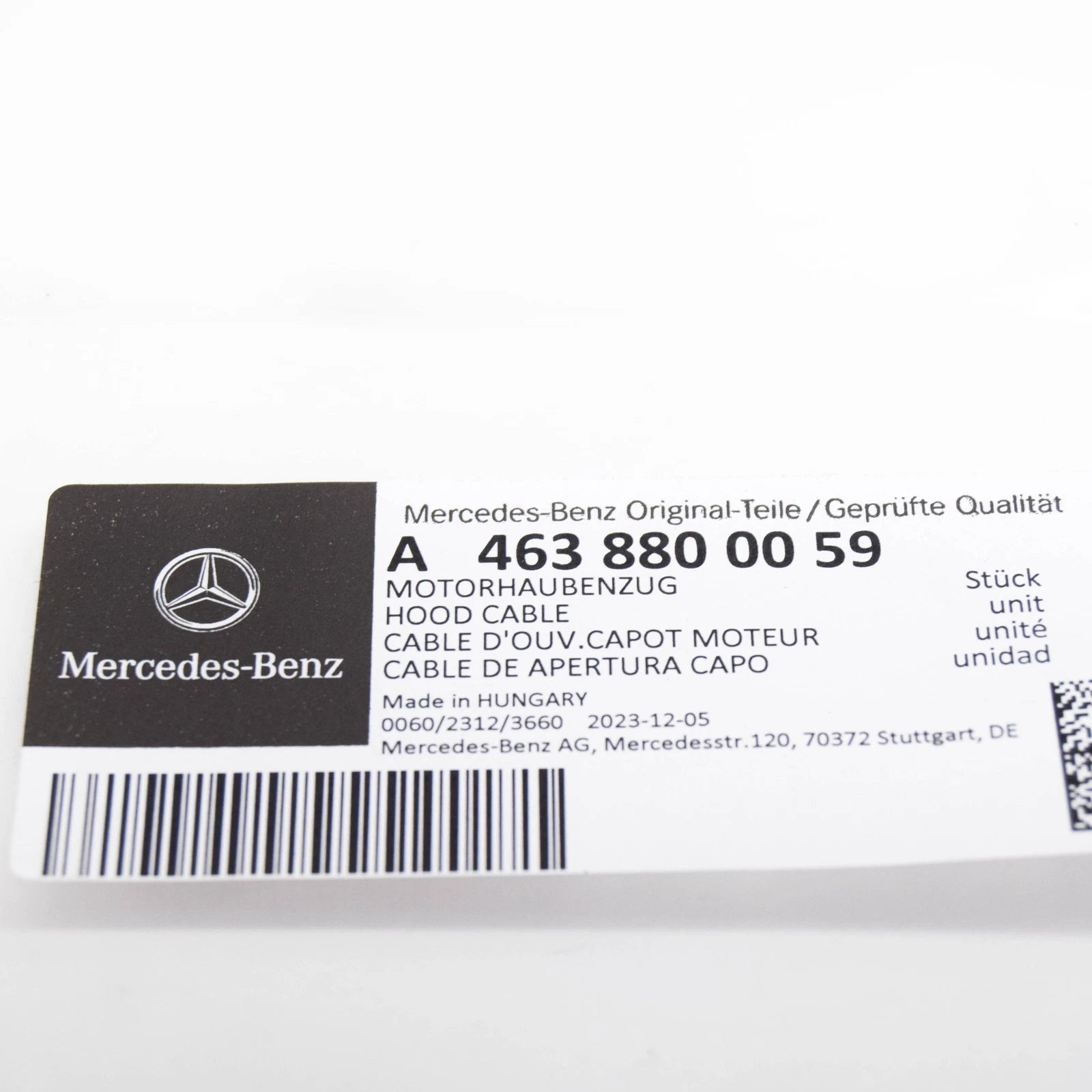 NEW MERCEDES-BENZ G W463 BONNET RELEASE LOCK CABLE A4638800059 ORIGINAL