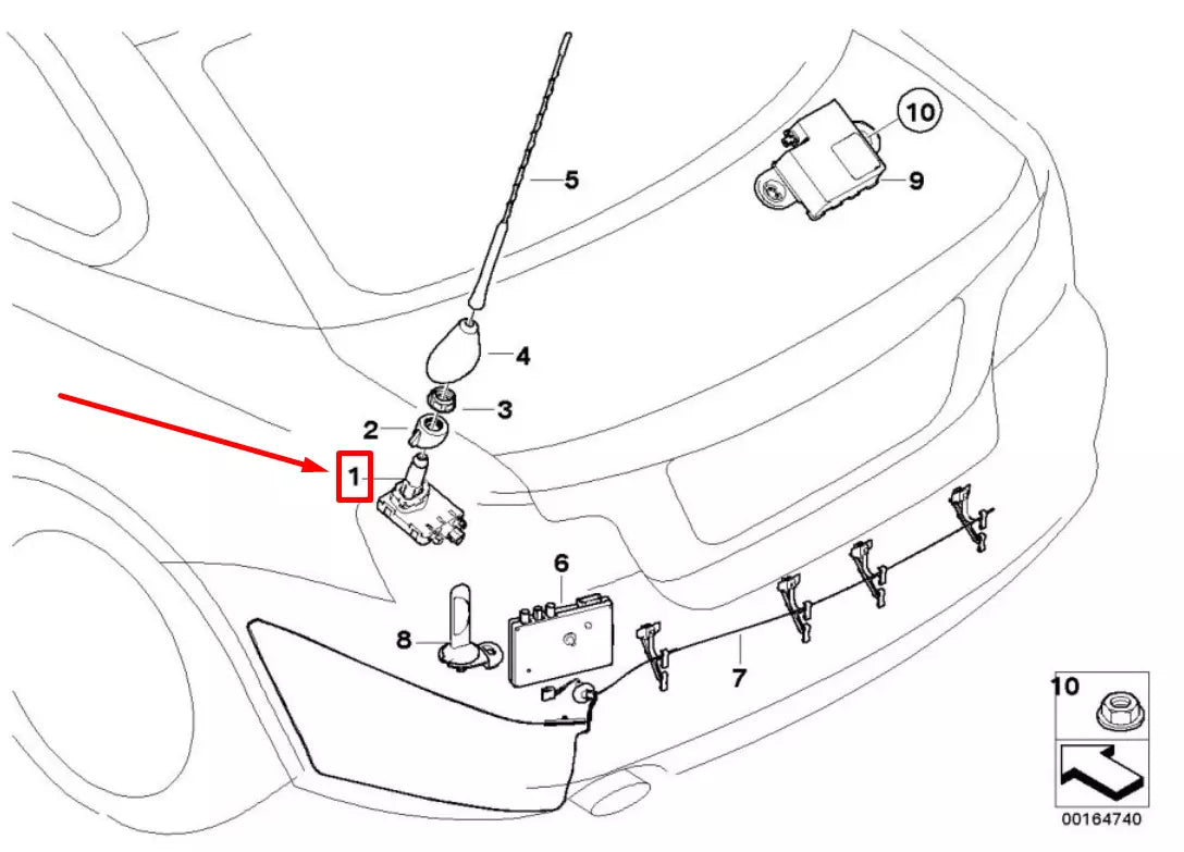 NEW BMW 1 CABRIO E88 RADIO ANTENNA BASE 9127687 65209127687 ORIGINAL