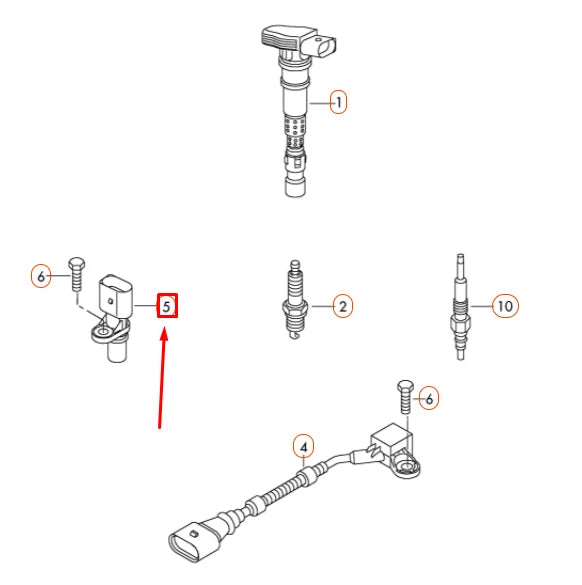 NEW AUDI A3 8P ENGINE CAMSHAFT POSITION SENSOR 06C905163B ORIGINAL