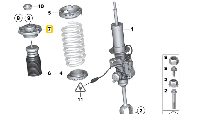 new bmw 5 f10 front shock absorber bracket mount 31306795777 original