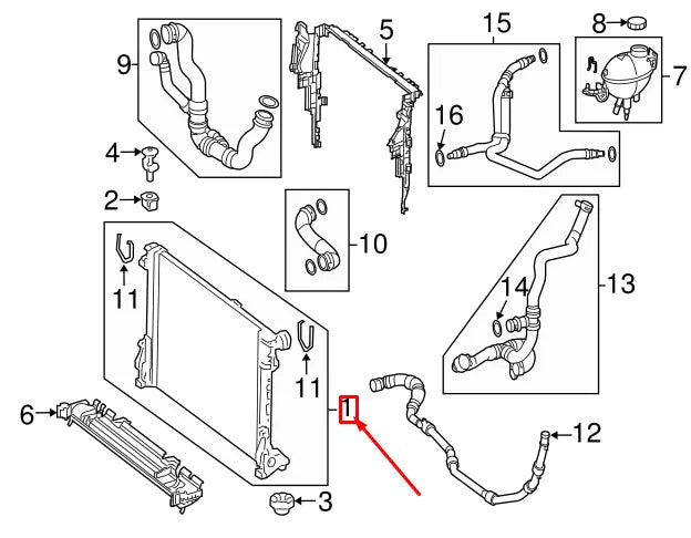 NEW MERCEDES-BENZ E W212 AMG WATER COOLER RADIATOR A1975000103