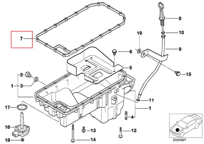 NEW BMW 3 E36 1.6I ENGINE OIL PAN GASKET 11131432109 ORIGINAL