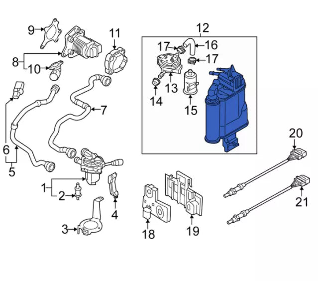 NEW AUDI A3 8V ACTIVATED CHARCOAL CONTAINER 5Q0201797L ORIGINAL