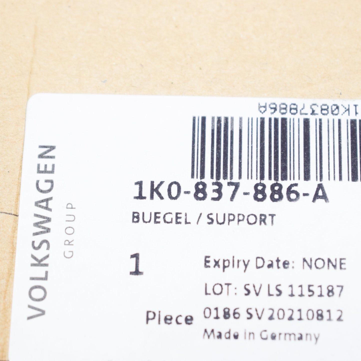 NEW VW JETTA A5 FRONT RIGHT DOOR HANDLE LOCK CYLINDER SUPPORT 1K0837886A