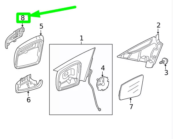 NEW MB E W212 FRONT LEFT DOOR MIRROR TURN INDICATOR A2129067201