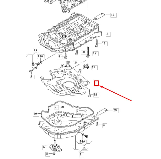 NEW VW BEETLE A5 ENGINE OIL SUMP BAFFLE INSERT 06K103138Q