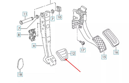 NEW VOLKSWAGEN GOLF MK7 BRAKE PEDAL CAP COVER 5Q0721173 ORIGINAL