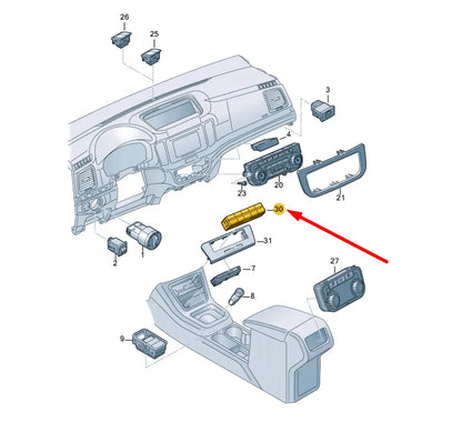 NEW VW SHARAN 7N CONTROL PANEL WITH PUSHBUTTON LHD 7N1927137EXSH ORIGINAL