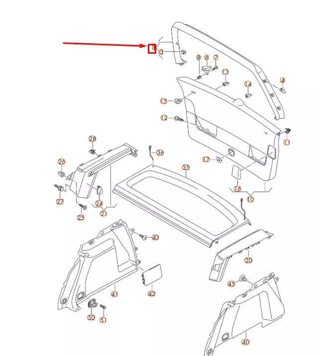 NEW VOLKSWAGEN GOLF MK6 REAR LID UPPER TRIM PANEL 5K686760382V