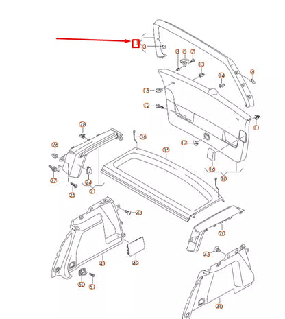 NEW VOLKSWAGEN GOLF MK6 REAR LID UPPER TRIM PANEL 5K686760382V