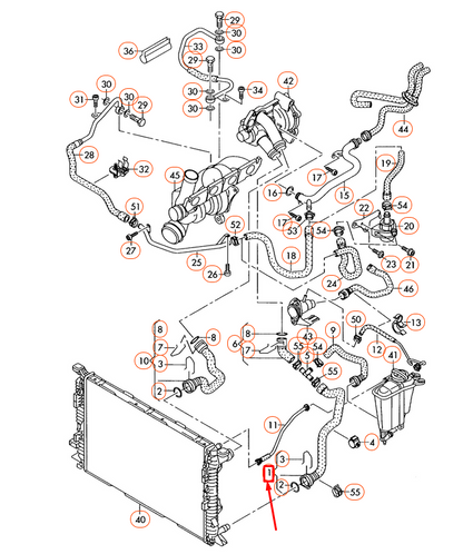NEW AUDI A4 8K B8 COOLANT HOSE WITH QUICK RELEASE COUPLING 8K0121055N ORIGINAL