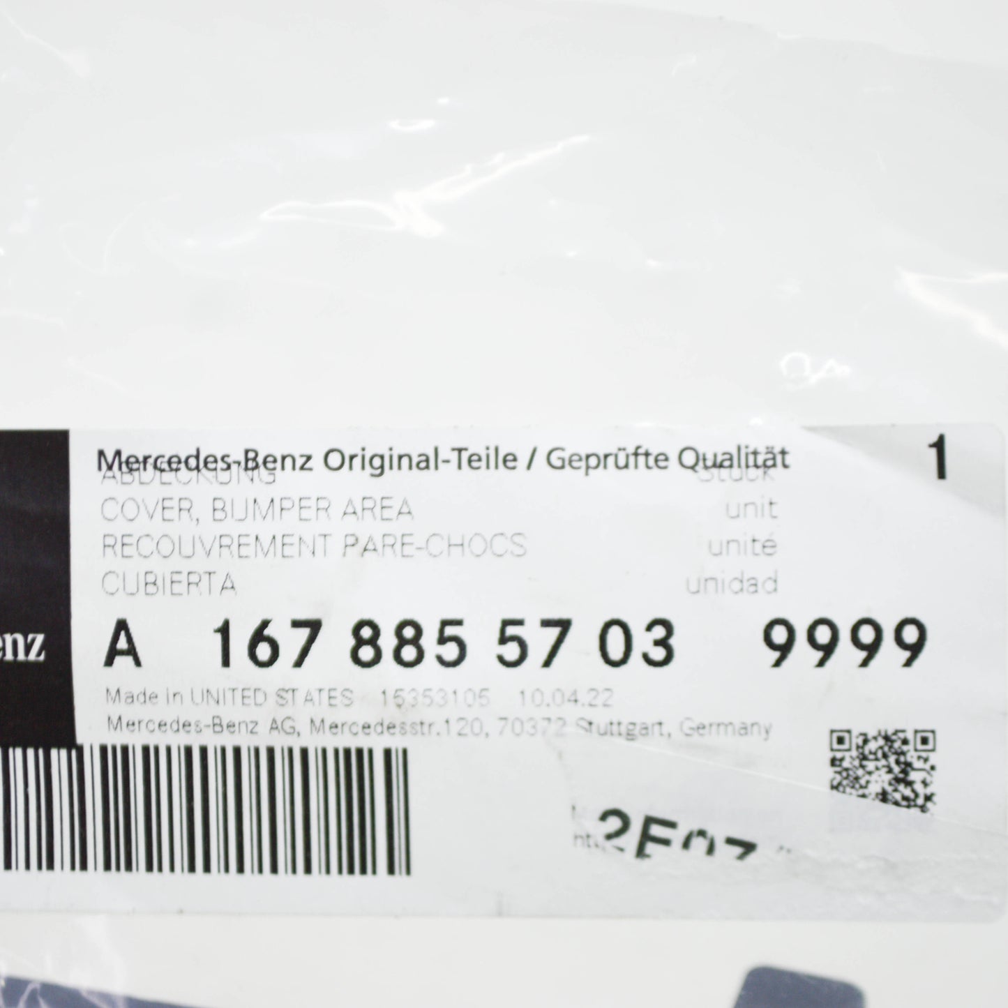 NEW MERCEDES-BENZ GLE W167 FRONT BUMPER LEFT SIDE COVER A16788557039999 ORIGINAL