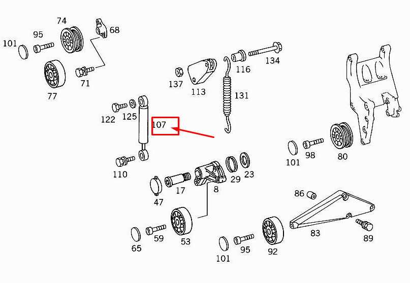 NEW MERCEDES-BENZ VITO 638 POLY BELT ADJUSTER SHOCK ABSORBER A6042000214