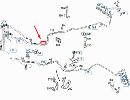 NEW MERCEDES-BENZ E W211 TRANSMISSION COOLING LEFT HOSE A0001800082 ORIGINAL