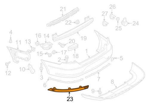NEW VOLKSWAGEN PASSAT CC A6 REAR BUMPER LEFT REFLECTOR 3C8945105D 2014 ORIGINAL
