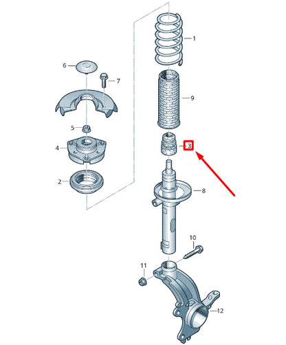 NEW VOLKSWAGEN CADDY 2K MK3 FRONT SHOCK ABSORBER RUBBER BUSH 1K0412303S