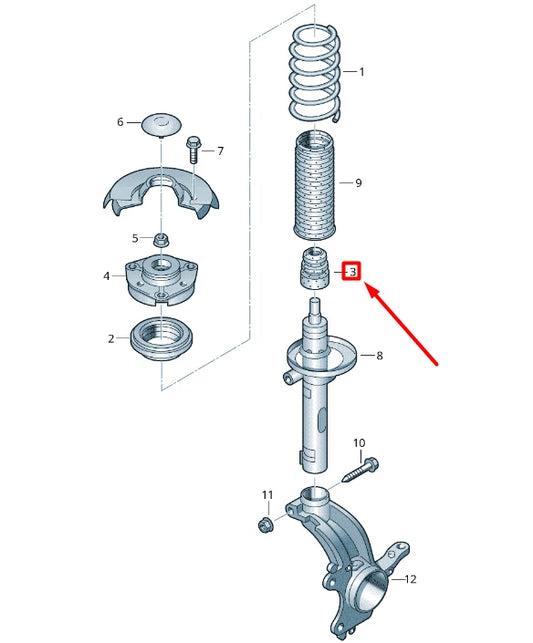 NEW VOLKSWAGEN CADDY 2K MK3 FRONT SHOCK ABSORBER RUBBER BUSH 1K0412303S
