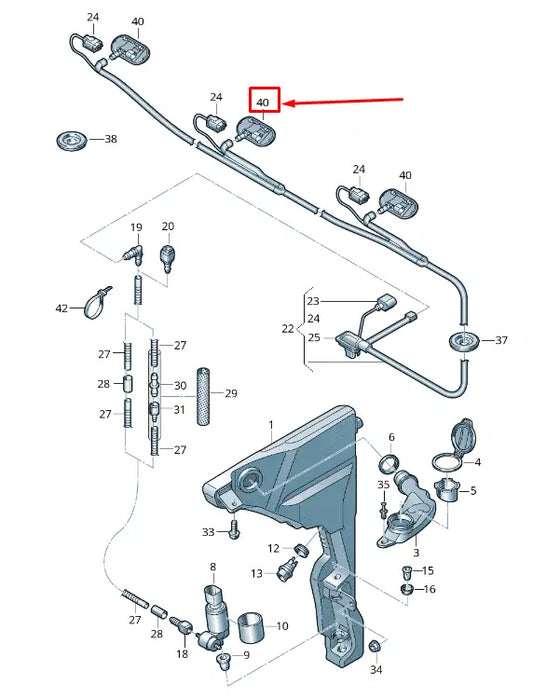 NEW AUDI A8 4N CENTER WINDSCREEN HEATED SPRAY NOZZLE 4N0955989A
