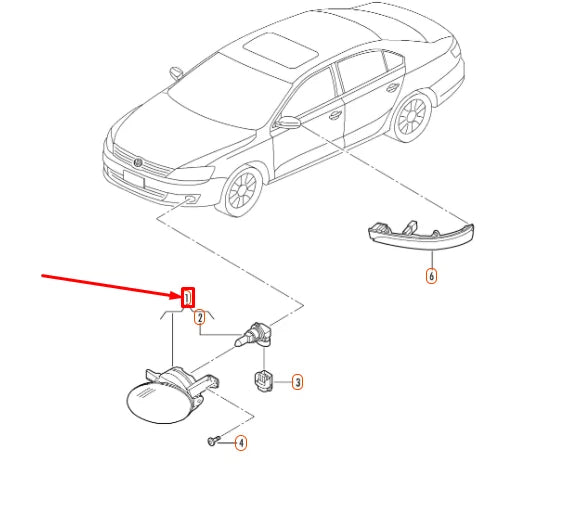 NEW VOLKSWAGEN JETTA A6 FRONT LEFT HALOGEN FOG LIGHT 5K0941699E ORIGINAL