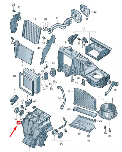 NEW VW CADDY 2K MK3 AIR DISTRIBUTION HOUSING LEVERS RHD 1K2898001