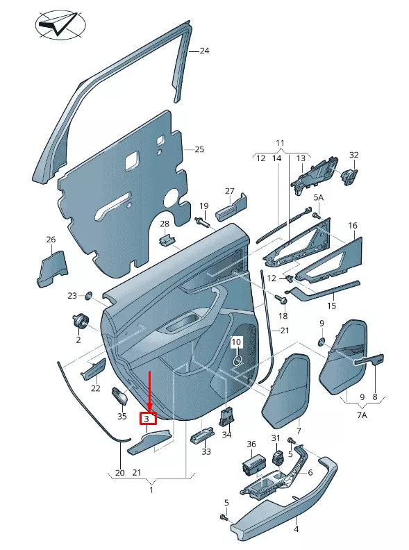 NEW AUDI Q7 4M REAR RIGHT DOOR PANEL UNDERLAY TRIM 4M0868146LZ2