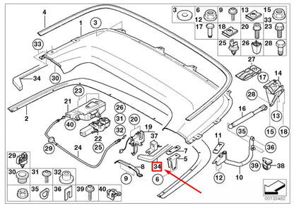 NEW BMW 3 CABRIO E46 CONVERTIBLE TOP CASE SEAL 8227910 51718227910 ORIGINAL
