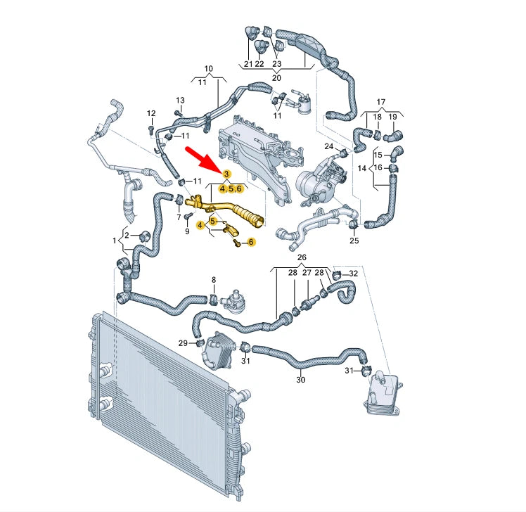 NEW VOLKSWAGEN CADDY MK4 SB COOLANT PIPE 05L121050C ORIGINAL