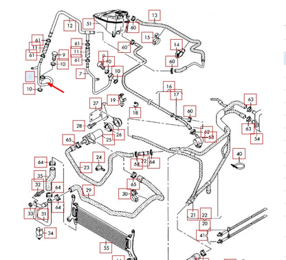 NEW AUDI Q7 4L RIGHT SIDE COOLANT PIPE HOSE 059121398E 2015