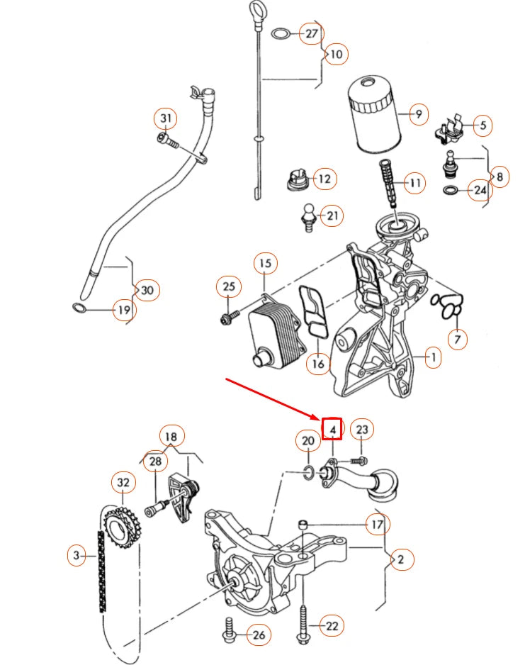 NEW AUDI A4 B8 ENGINE OIL PUMP PICKUP TUBE 06H115251M