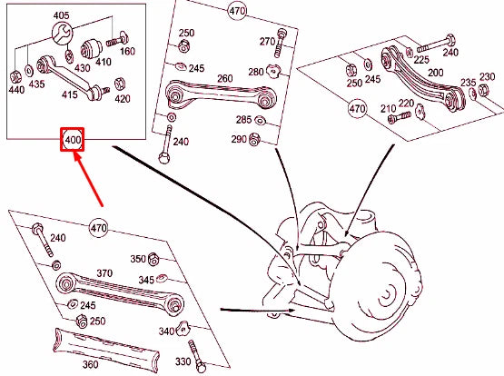 NEW MB C W203 REAR AXLE SUSPENSION TIE ROD REPAIR KIT A2033500753