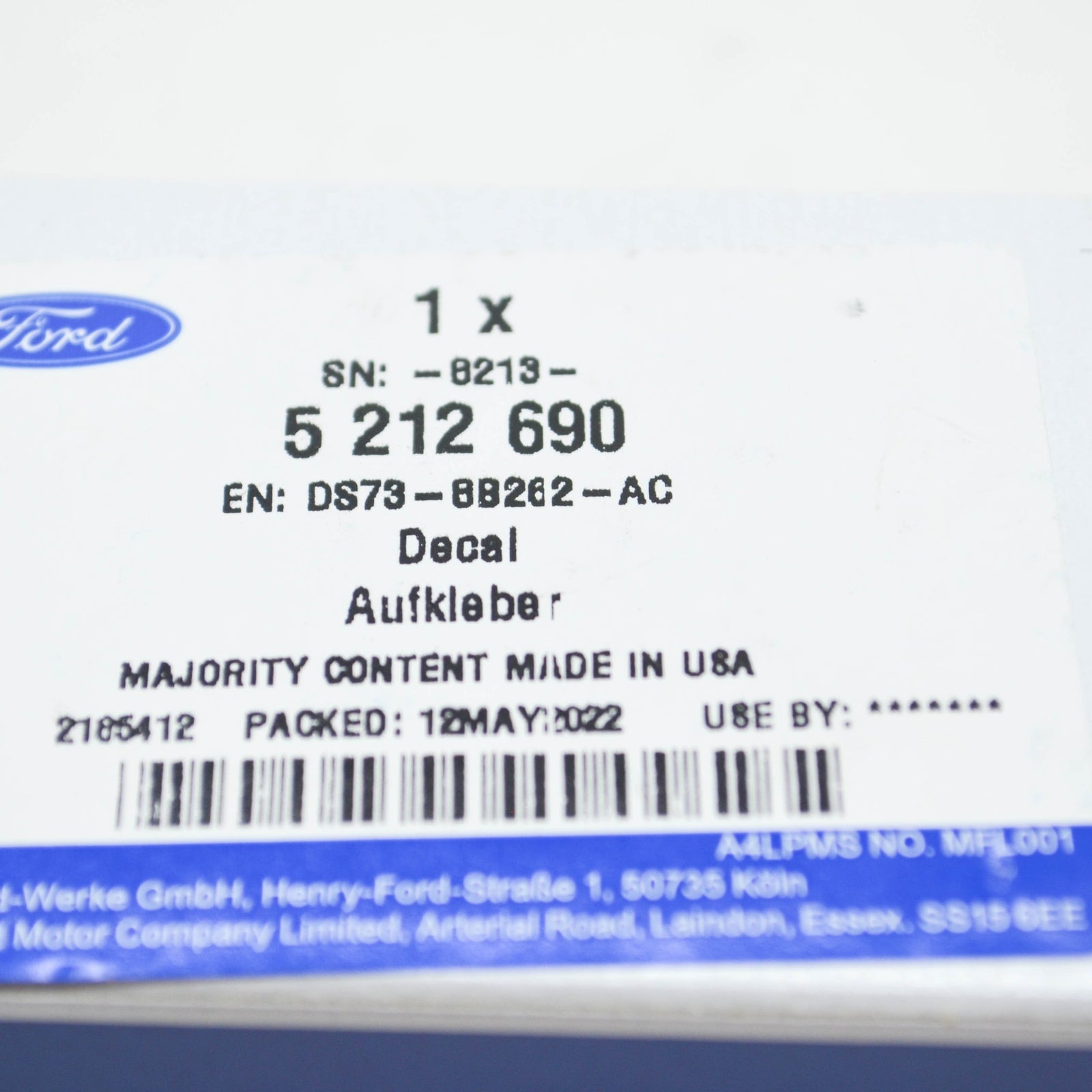 new ford mondeo mk5 oval emblem badge 5212690 ds73-8b262-ac original