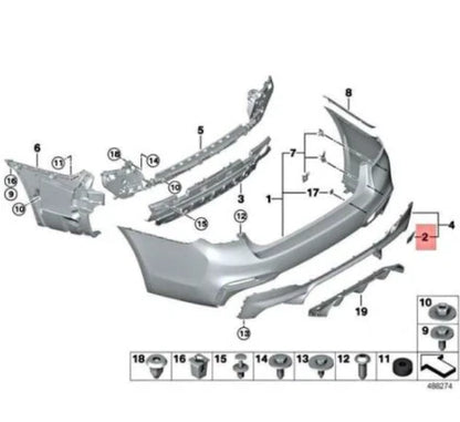 NEW BMW M5 F90 REAR BUMPER M TOW EYE COVER 8073380 51128073380 ORIGINAL
