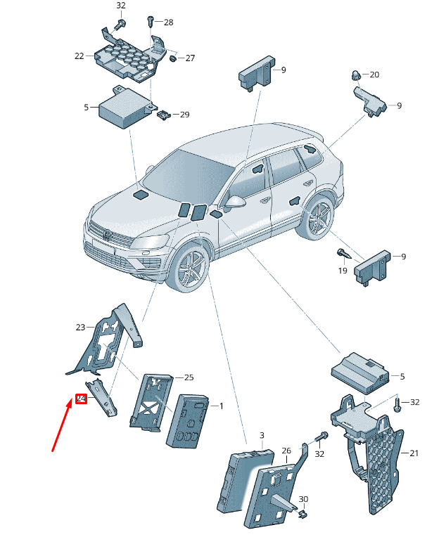 new vw touareg 7p onboard supply control edge protection lhd 7p0907304 original