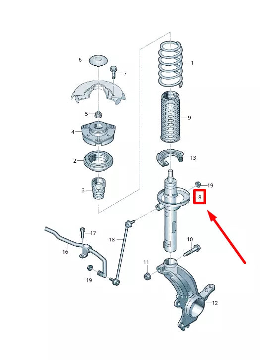 NEW VW PASSAT ALLTRACK B8 3G5 FRONT SHOCK ABSORBER 3Q0413032 ORIGINAL