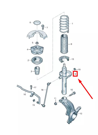 NEW VW PASSAT ALLTRACK B8 3G5 FRONT SHOCK ABSORBER 3Q0413032 ORIGINAL