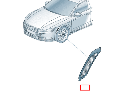 new volkswagen arteon 3h7 front right reflector 3g8945072a original