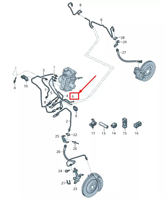 NEW AUDI E-TRON GEN REAR LEFT BRAKE LINE 4KE614741D