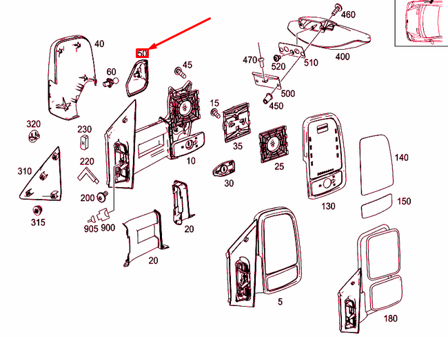 NEW MB SPRINTER 906 FRONT RIGHT MIRROR TURN INDICATOR RHD A0018229220 ORIGINAL