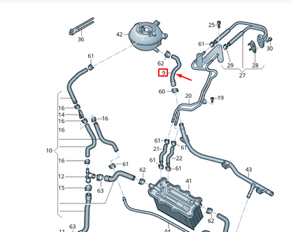 new volkswagen t-cross c11 coolant hose pipe 2q0122109a original