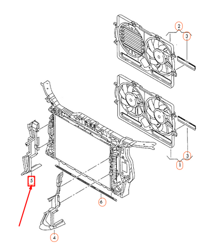 NEW AUDI A4 B8 RADIATOR RIGHT AIR GUIDE 8K0121284S ORIGINAL