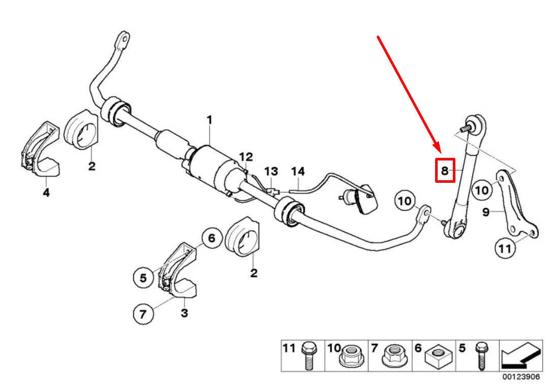 NEW BMW 6 CABRIO E64 FRONT RIGHT SWAY BAR END LINK 31306781542 6781542 ORIGINAL