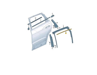 NEW AUDI E-TRON SPORTBACK GEA REAR LEFT DOOR WINDOW MOLDING 4KE839643E