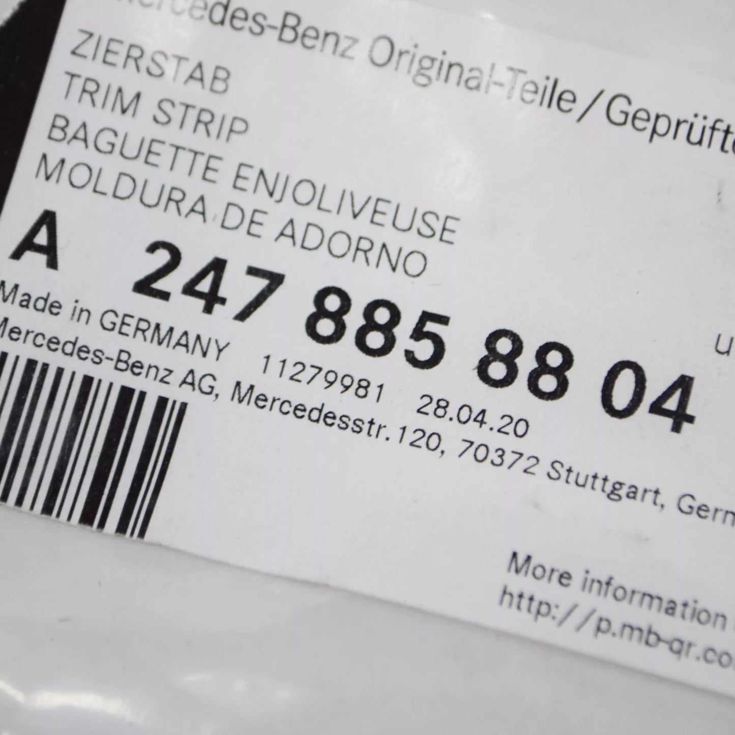 NEW MERCEDES-BENZ GLA H247 FRONT BUMPER RIGHT LOWER TRIM A2478858804 ORIGINAL