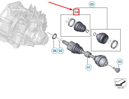 new bmw 2 active tourer f45 front left inner cv boot kit 31608618545 original